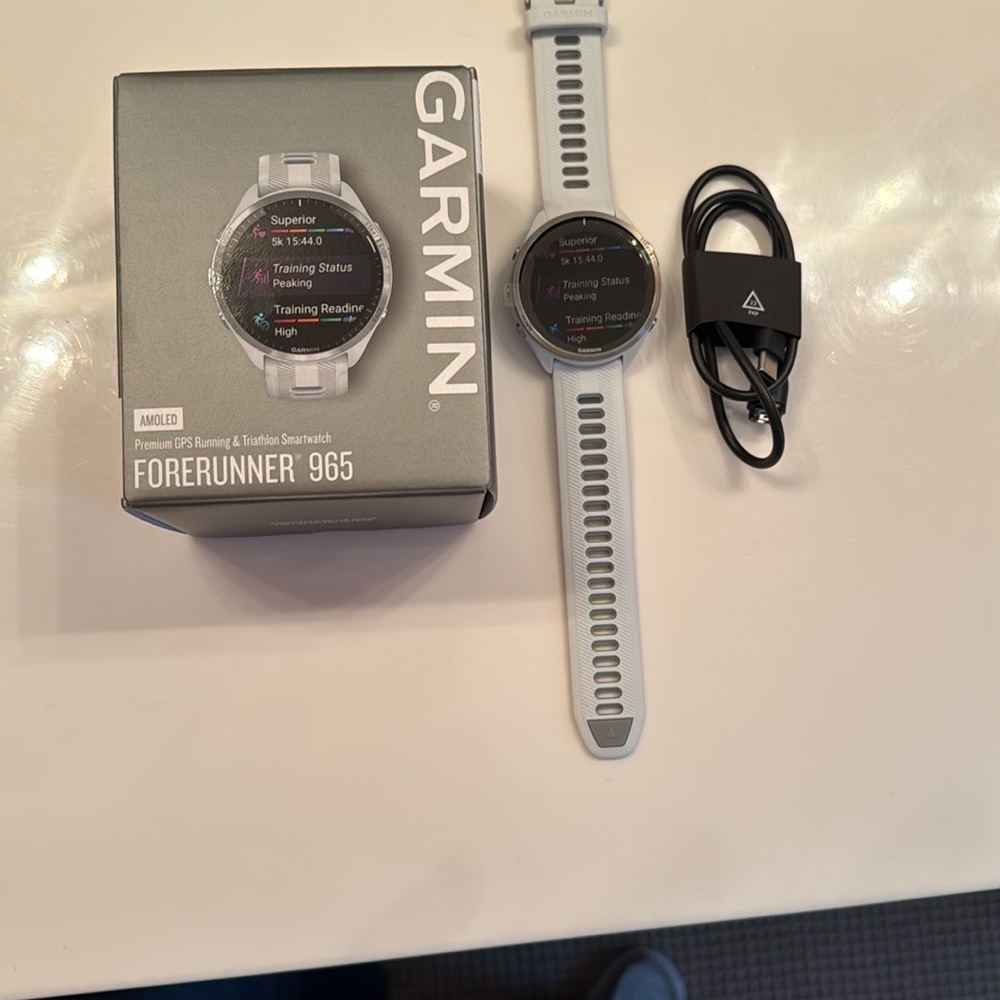 Garmin Forerunner 965 GPS Smartwatch - White